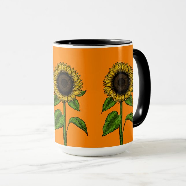 Caneca Girassol em laranja (Frente Esquerda)