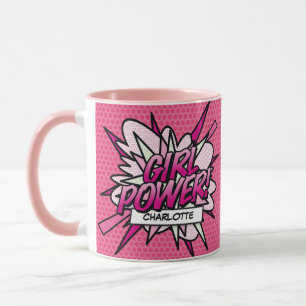 Caneca GIRL POWER Name DIFERENDO Retro Comic Book Pop Art