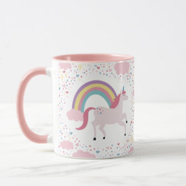 Caneca Girls Pink Unicorn Rainbow Sparkle