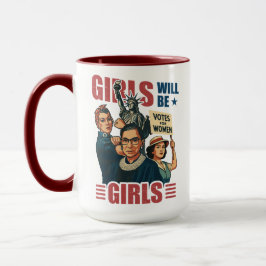 Caneca Girls Will Be Girls Feminist Empowerment Rosie RBG