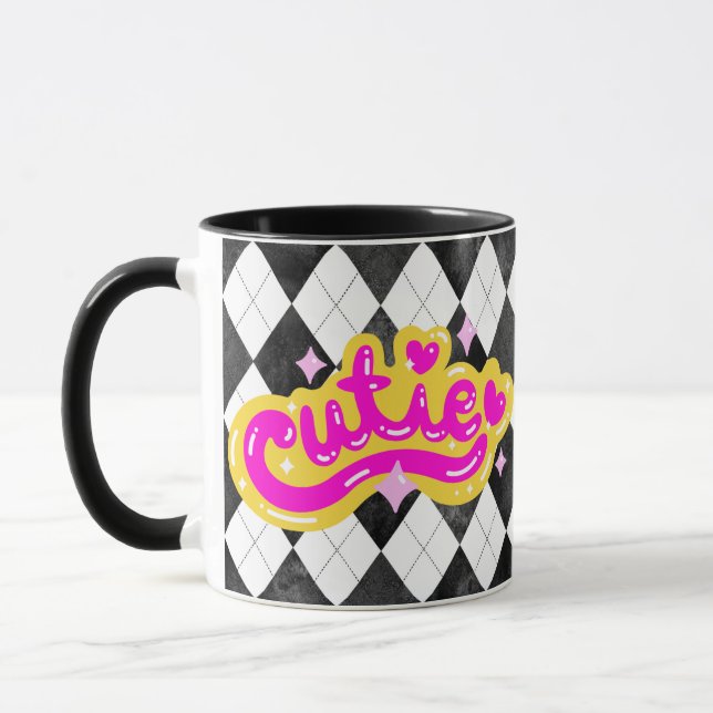 Caneca Girly Cutie Argyle Baddie Coffee Mug Cute (Esquerda)