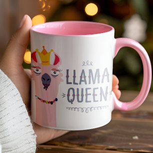Caneca Girly Funny Llama Queen Ilustração