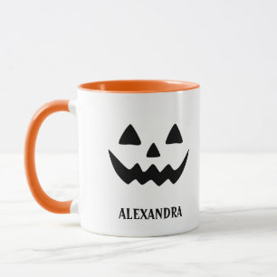 Caneca Girly Jack O Lanterna Pumpkin Face Halloween