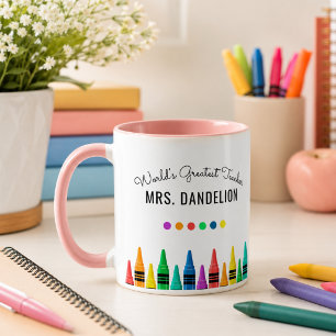 Caneca Giz de Cera Arco-Íris Café do Melhor Professor do