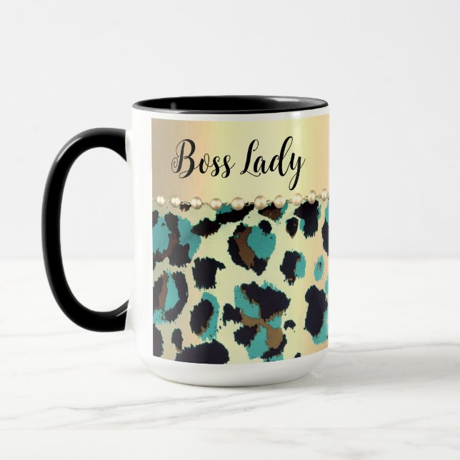 Caneca "Glam Leopard Boss Lady" (Esquerda)