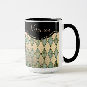 Caneca Glam Turquoise Harlequin Personalizado