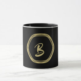 Caneca Glamour Dourado & Anéis Pretos (Qualquer Cor) Glam