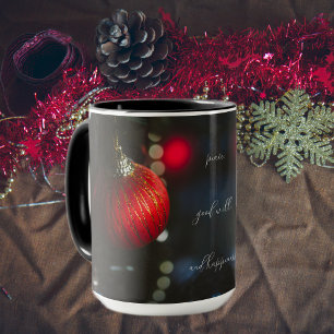 Caneca Glamour vermelho natalício e terra