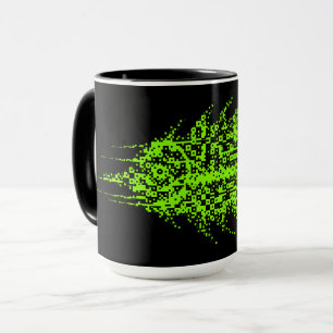 Caneca Glitch Pixel Code Peixe 