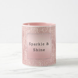 Caneca Glitter Castanho Rosa Dourado