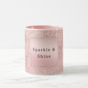 Caneca Glitter Castanho Rosa Dourado
