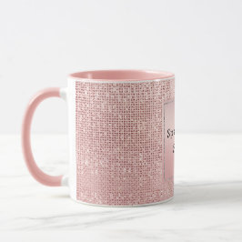 Caneca Glitter Castanho Rosa Dourado