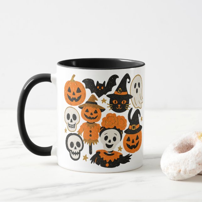 Caneca Glittery Whimsical Halloween (Com Donut)