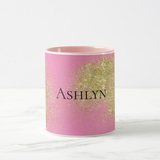 Caneca Glitzy Dourada rosa (Centro)