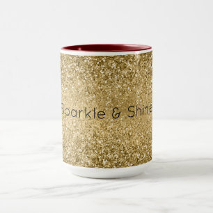 Caneca Glitzy Dourado Glam Glitter Sparkle