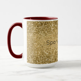 Caneca Glitzy Dourado Glam Glitter Sparkle