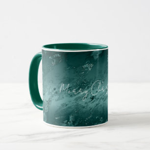 Caneca Glitzy Emerald Green Ombre Marble
