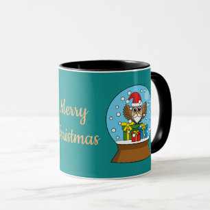 Caneca Globo de Neve com Santa Claus Owl