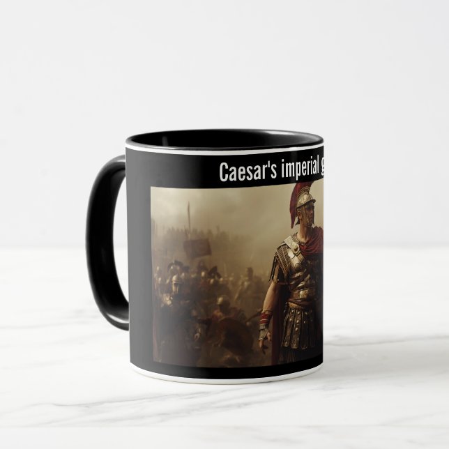 Caneca Glória imperial de César preta (Frente Esquerda)