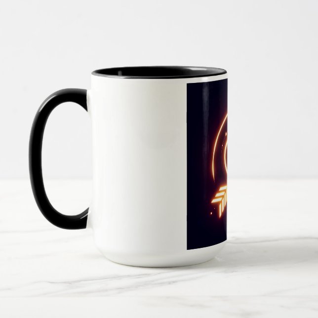 Caneca glowing image of a heart with cupid's arrow (Esquerda)