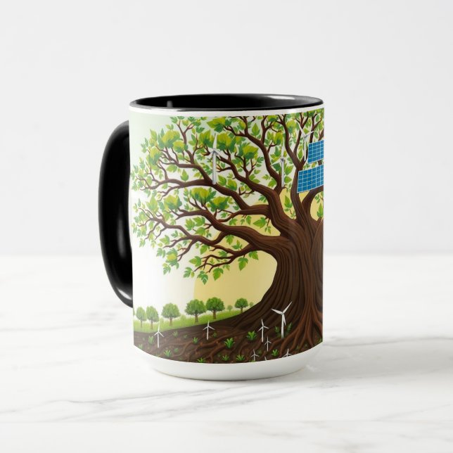 Caneca Glowing Tree of Life with Clean Power Now (Frente Esquerda)
