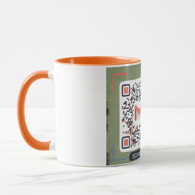 Caneca Gmail QR Code Coffee Mug - Scan Me for Instant Ema (Esquerda)