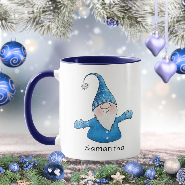 Caneca Gnomo Cento - Natal Azul (Criador carregado)