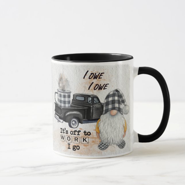 Caneca Gnomo Coffee Mug Truck Cote Xadrez Preta (Direita)