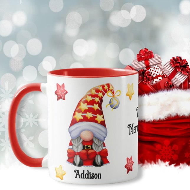 Caneca Gnomo de Natal Alegre e Brilhante (Criador carregado)