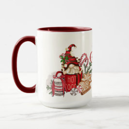 Caneca Gnomo de Natal com Chocolate Quente