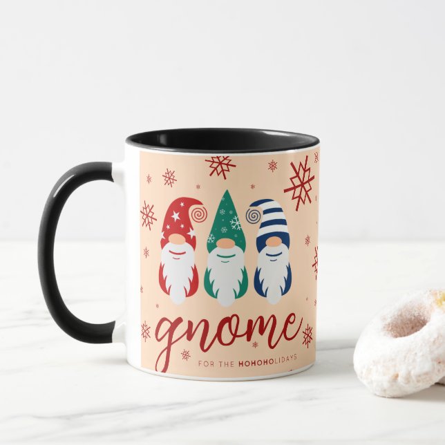 Caneca Gnomo de Natal do Holidays Snowflakes (Com Donut)