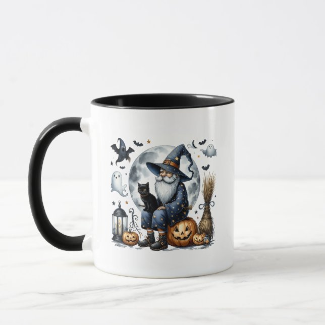 Caneca Gnomo do Dia das Bruxas Negro (Esquerda)