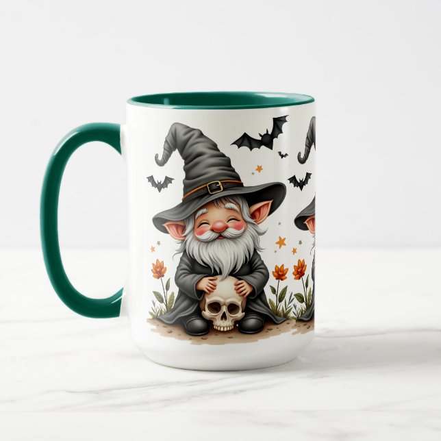 Caneca Gnomo do Halloween com Caveira  (Esquerda)