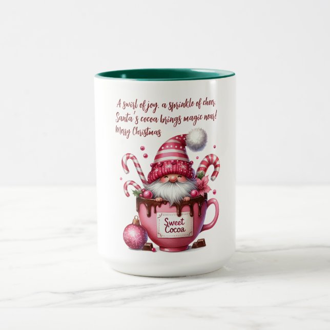 Caneca Gnomo do Papai Noel de Cacau Doce (Centro)