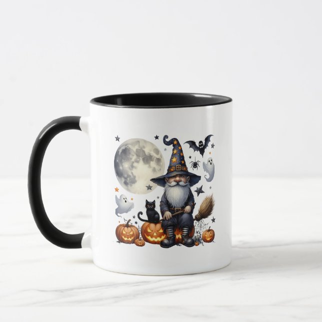 Caneca Gnomo e Gata Negra do Halloween (Esquerda)