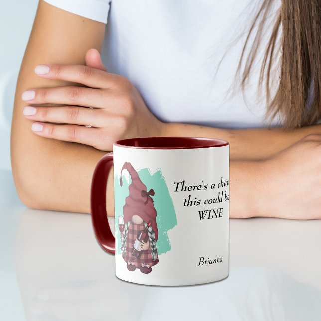 Caneca Gnomo Engraçado Isto Pode Ser Vinho (Criador carregado)