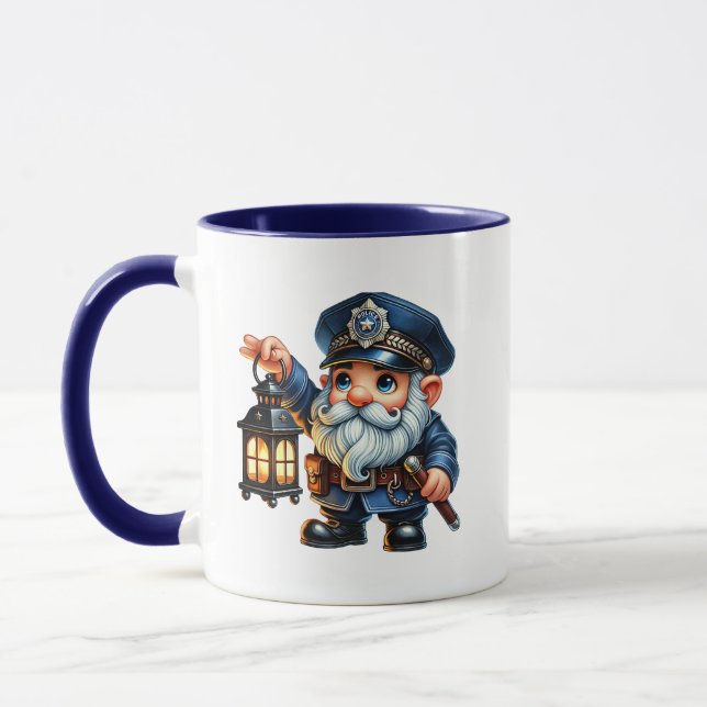 Caneca Gnomo policial legal adiciona monograma (Esquerda)