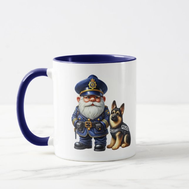 Caneca Gnomo policial legal adiciona monograma (Esquerda)