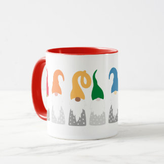 Caneca Gnomos de Natal (arco-íris)