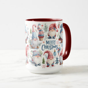 Caneca Gnomos de Natal bonitos e engraçados