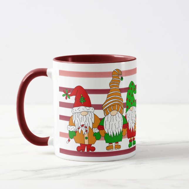 Caneca Gnomos de Natal Festivos Bons (Esquerda)