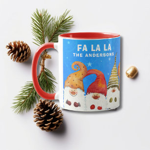 Caneca Gnomos Fa La La de Natal