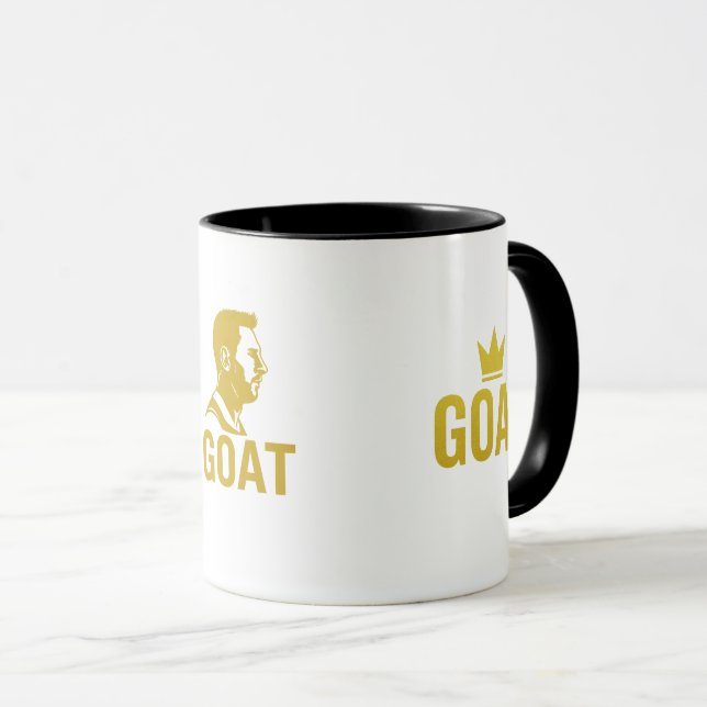 Caneca GOAT Gold Crown Mug – Black & Gold (Frente Esquerda)