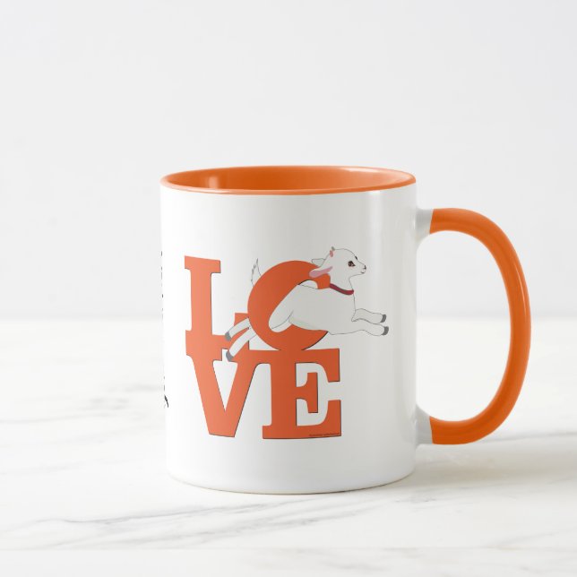 Caneca GOAT LOVER | LARANJA L O V E — Caprinos brancos (Direita)