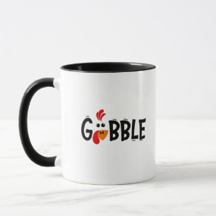Caneca Gobble Engraçado Banquete de Ação de Graças à Turq