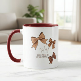 Caneca God is Within Her, Two-Tone Mug | Christian