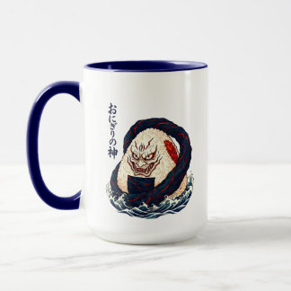 Caneca God of Onigiri Oni Samurai Japanese Rice Ball Wave