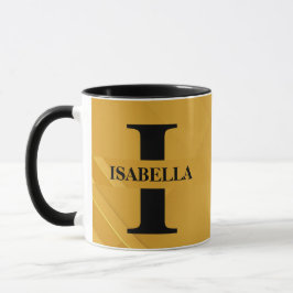 Caneca Gold mom Initial Letter Name Typography Design