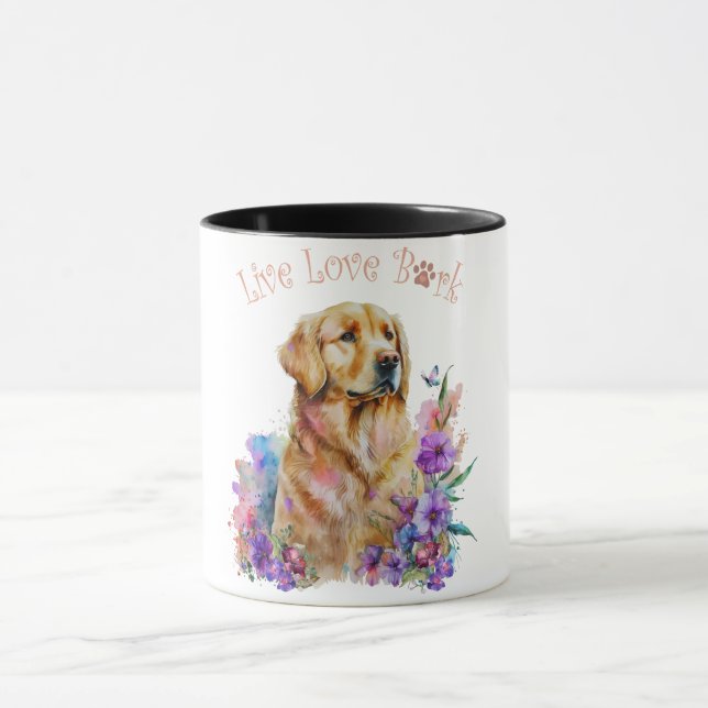 Caneca Golden Retriever Floral (Centro)