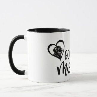 Caneca Golden Retriever Mãe - Silhueta de Coração Elegant
